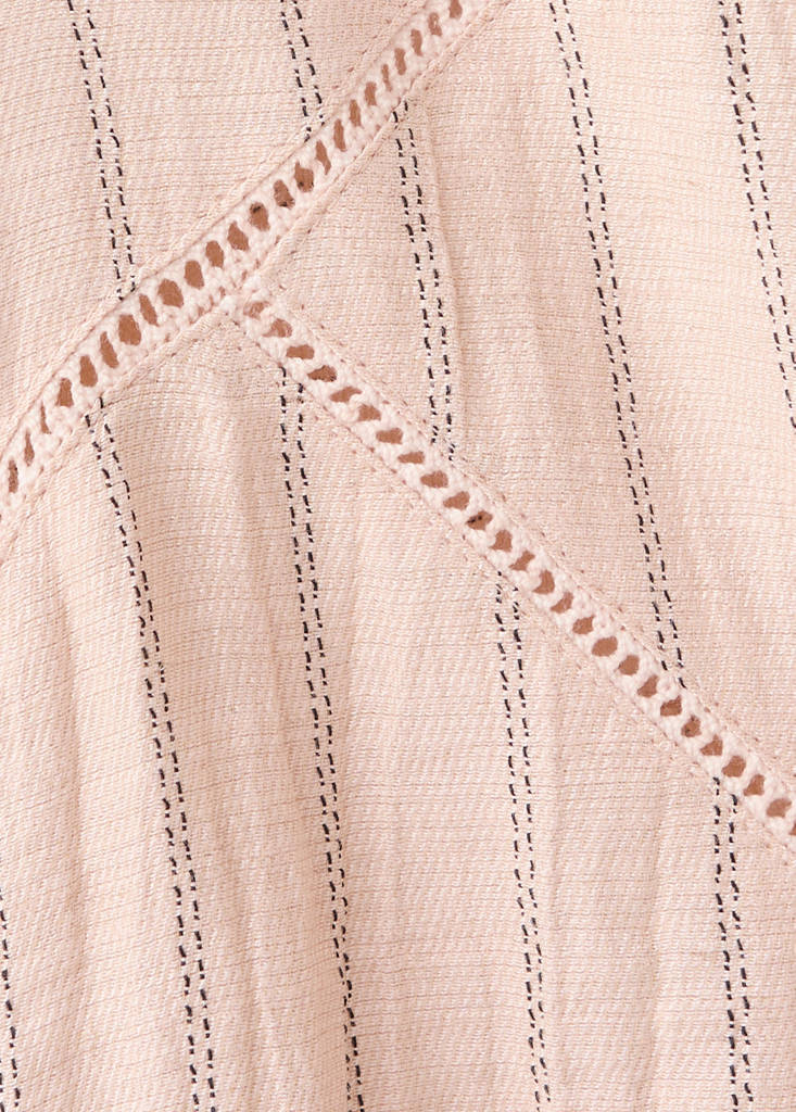 Striped blouse with cut-out details — Pastel Pink