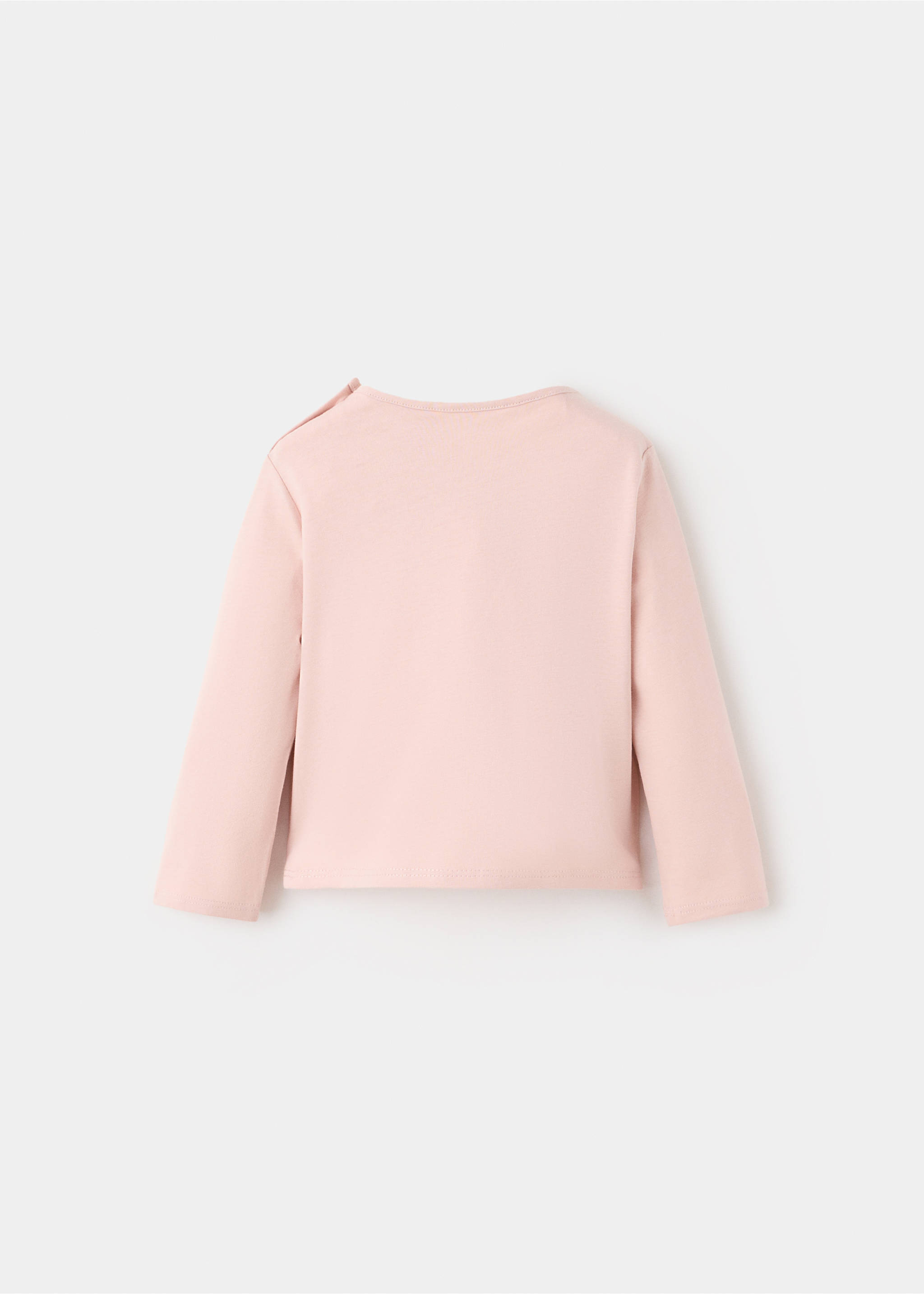 Cotton T-shirt with print detail - Reverse of the article, Pink. Ref: 37064094-00.