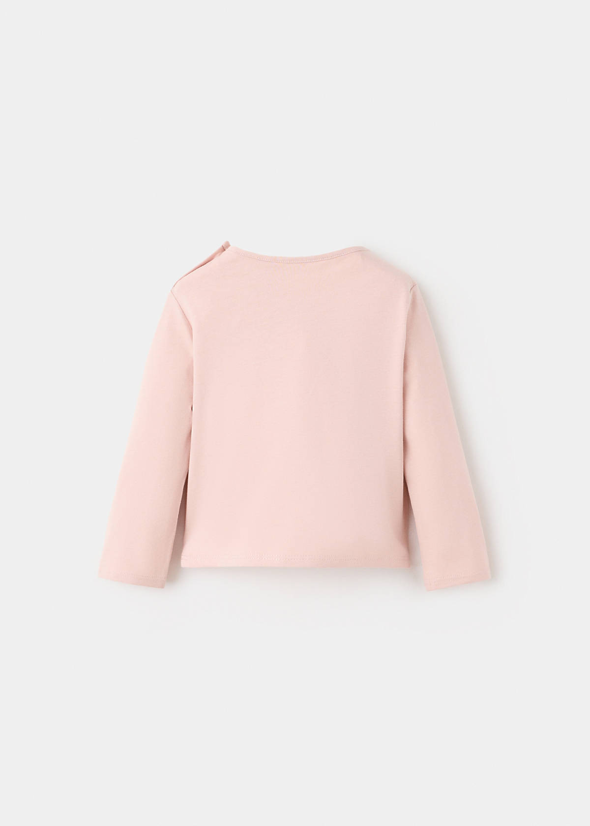 Cotton T-shirt with print detail — Pink