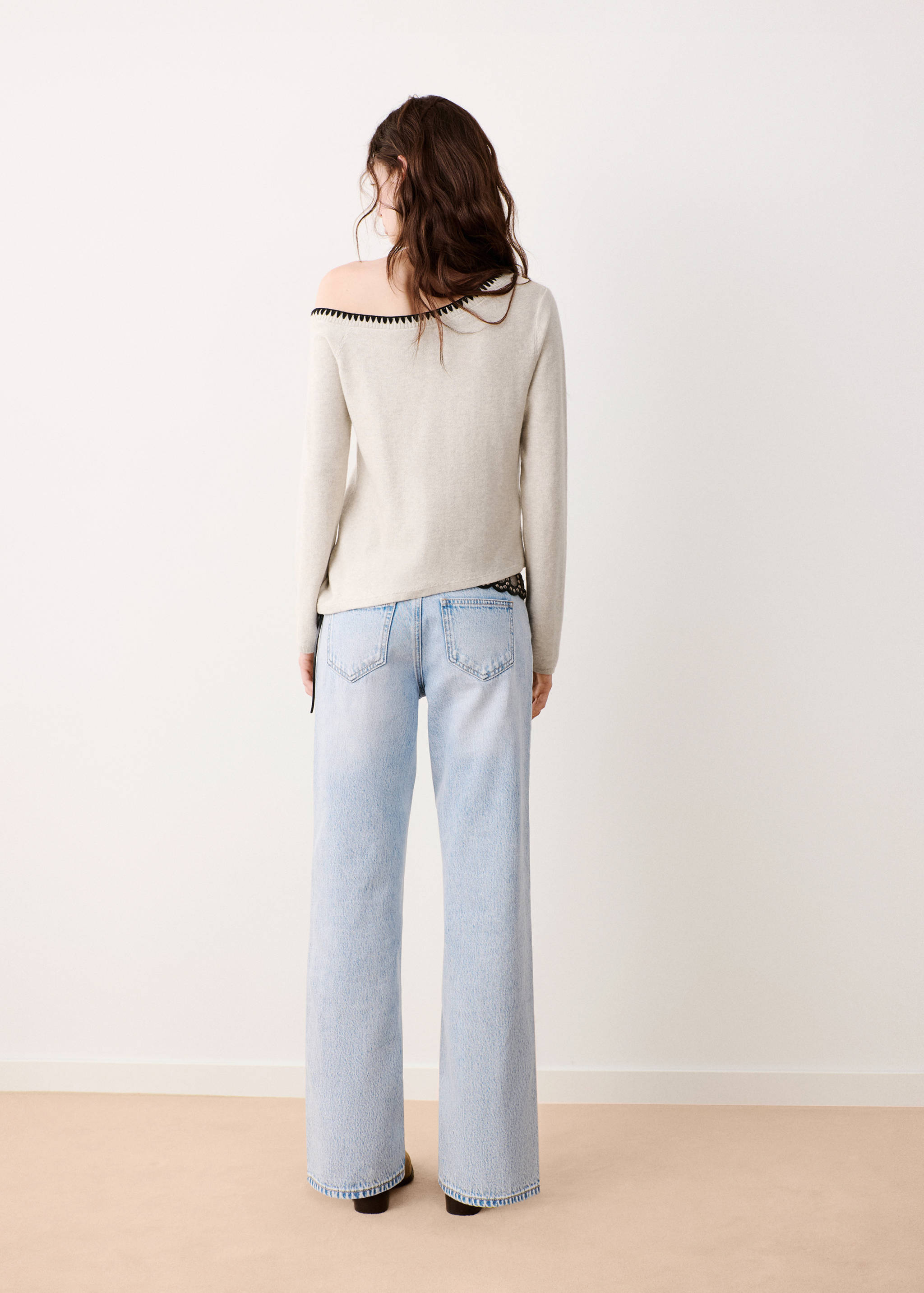 Asymmetric cotton sweater - Reverse of the article