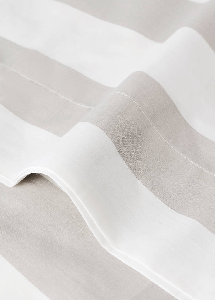 Striped printed cotton pillowcase 45x110cm — Sand