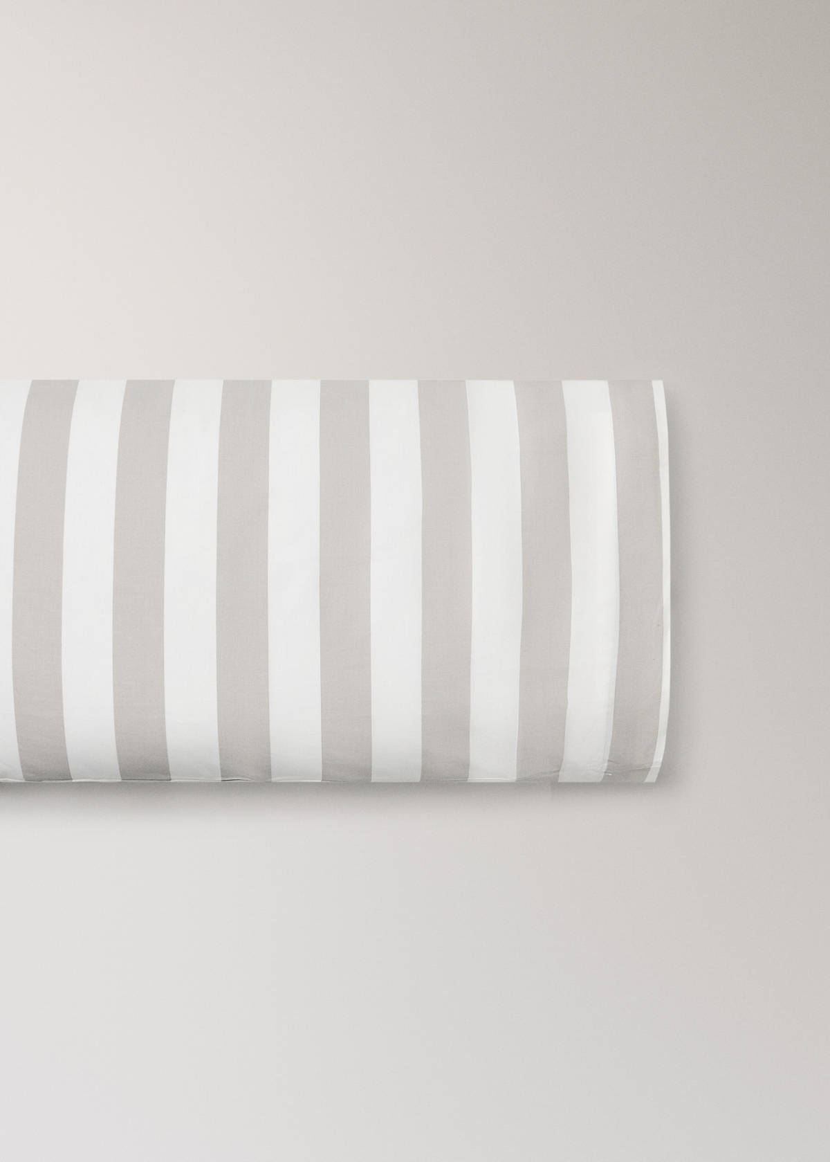 Striped printed cotton pillowcase 45x110cm — Sand
