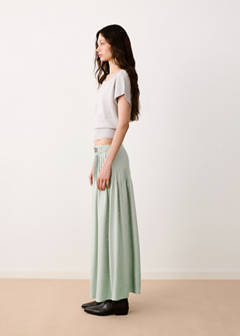 Pleated flared skirt — Mint Green 1