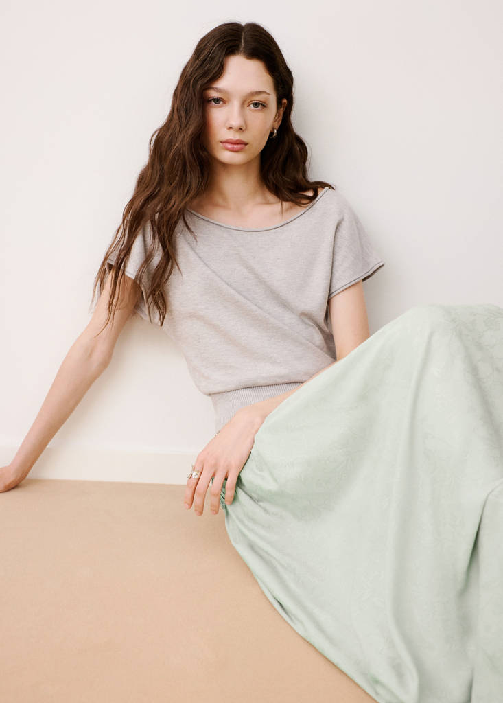 Pleated flared skirt — Mint Green