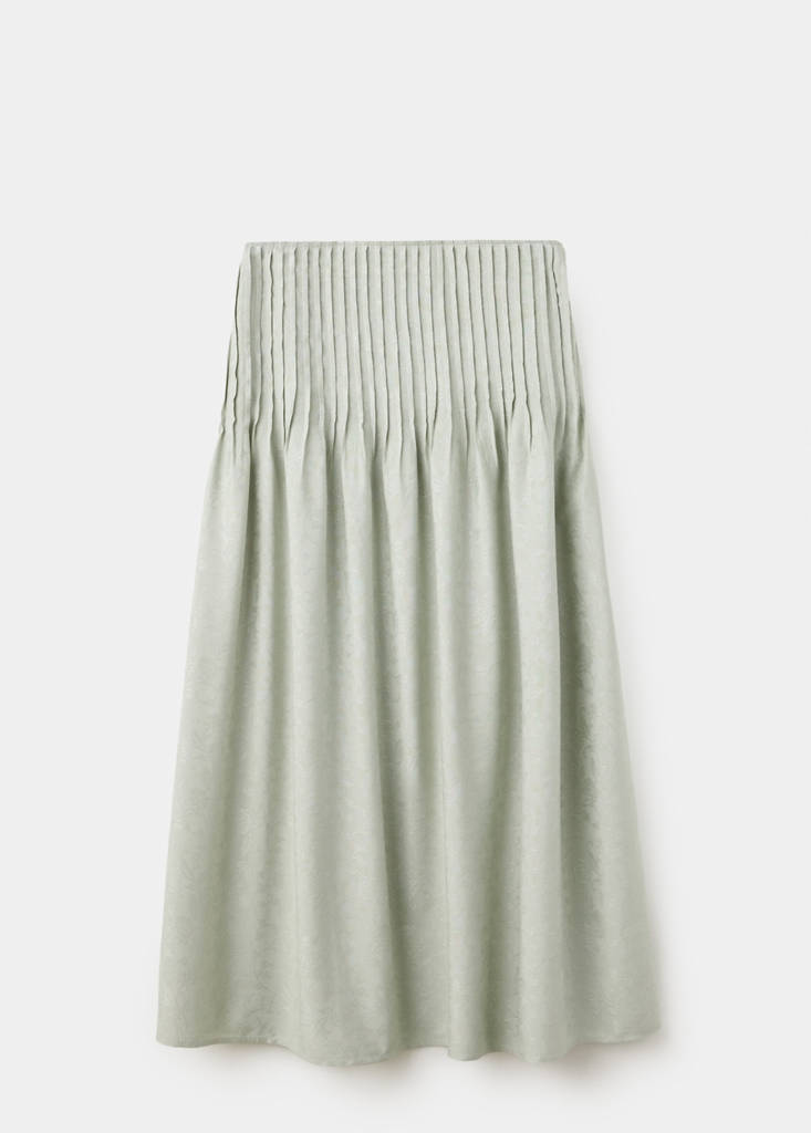 Pleated flared skirt — Mint Green