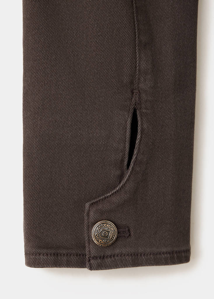 Denim jacket with band collar - thumbnail 7