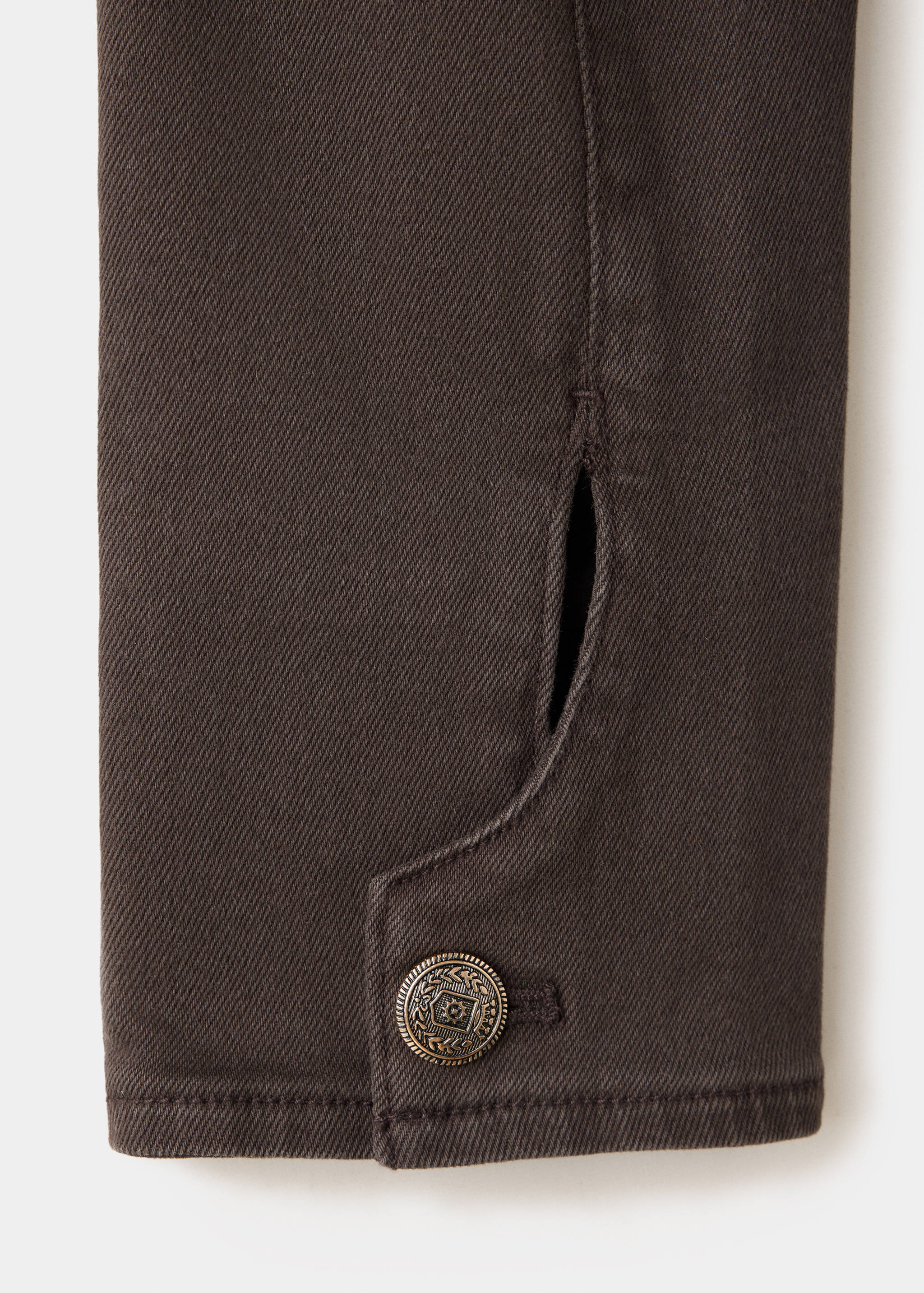 Denim jacket with band collar - Details of the article 0