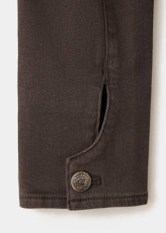 Denim jacket with band collar — Chocolate 7