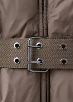 Belt puffer coat — Medium Brown 8