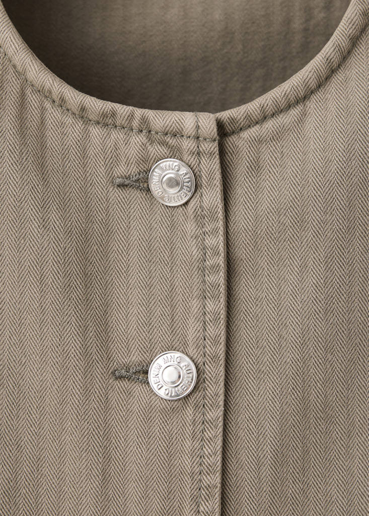 Striped denim gilet — Khaki