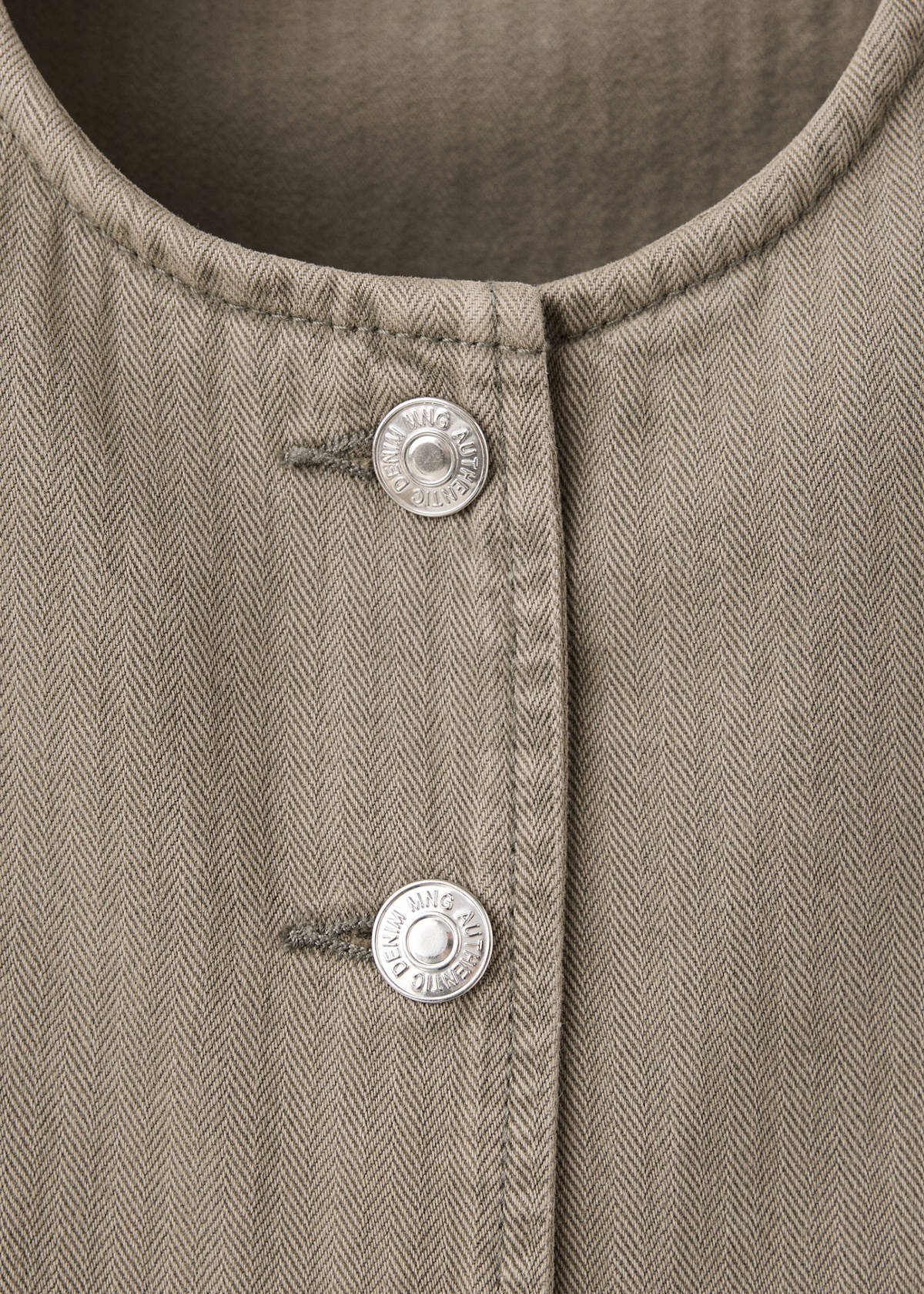 Striped denim gilet — Khaki