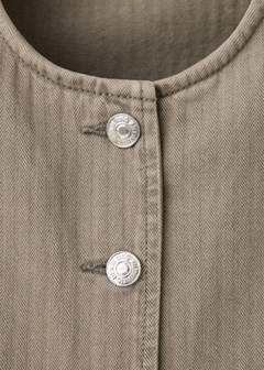 Striped denim gilet — Khaki 6