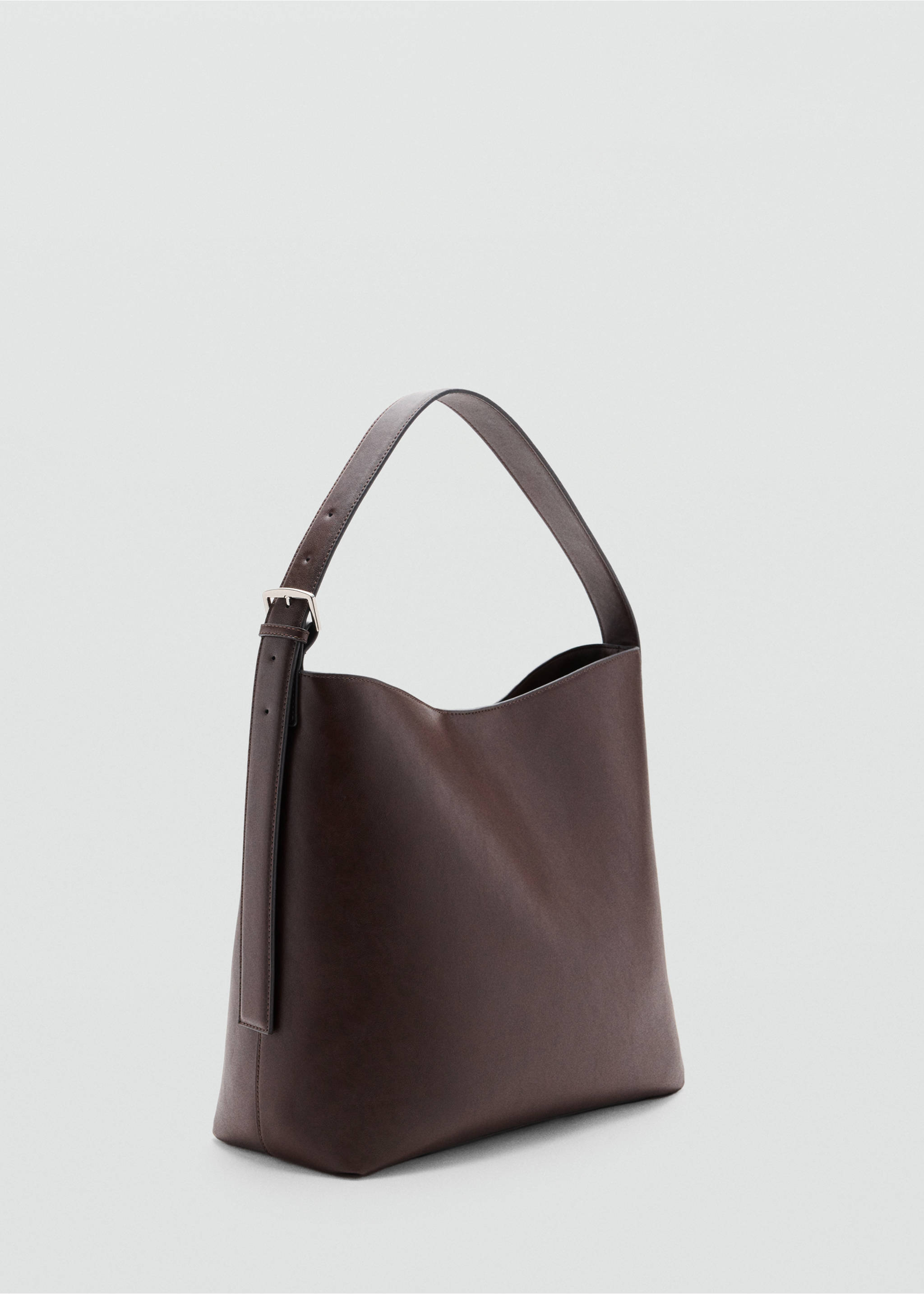 Bolso bucket hebilla - Plano medio, Chocolate. Ref: 37064103-00.