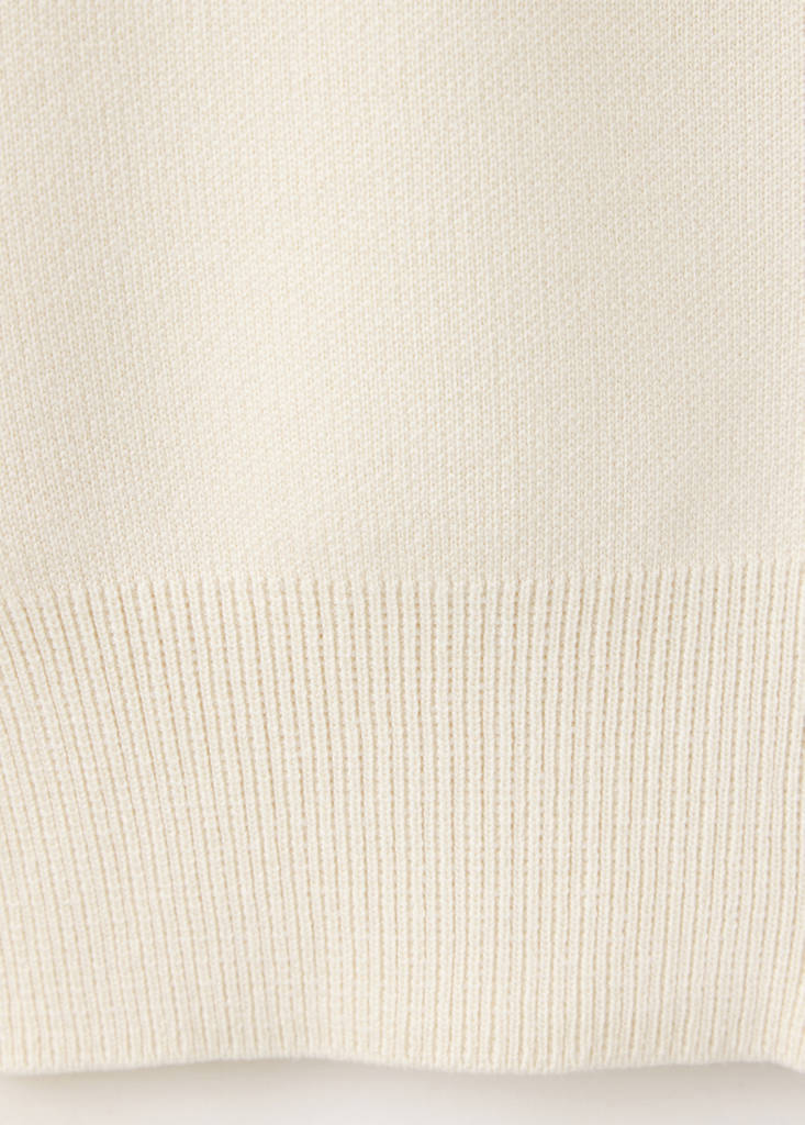 Knitted cardigan with jewel button — Ecru
