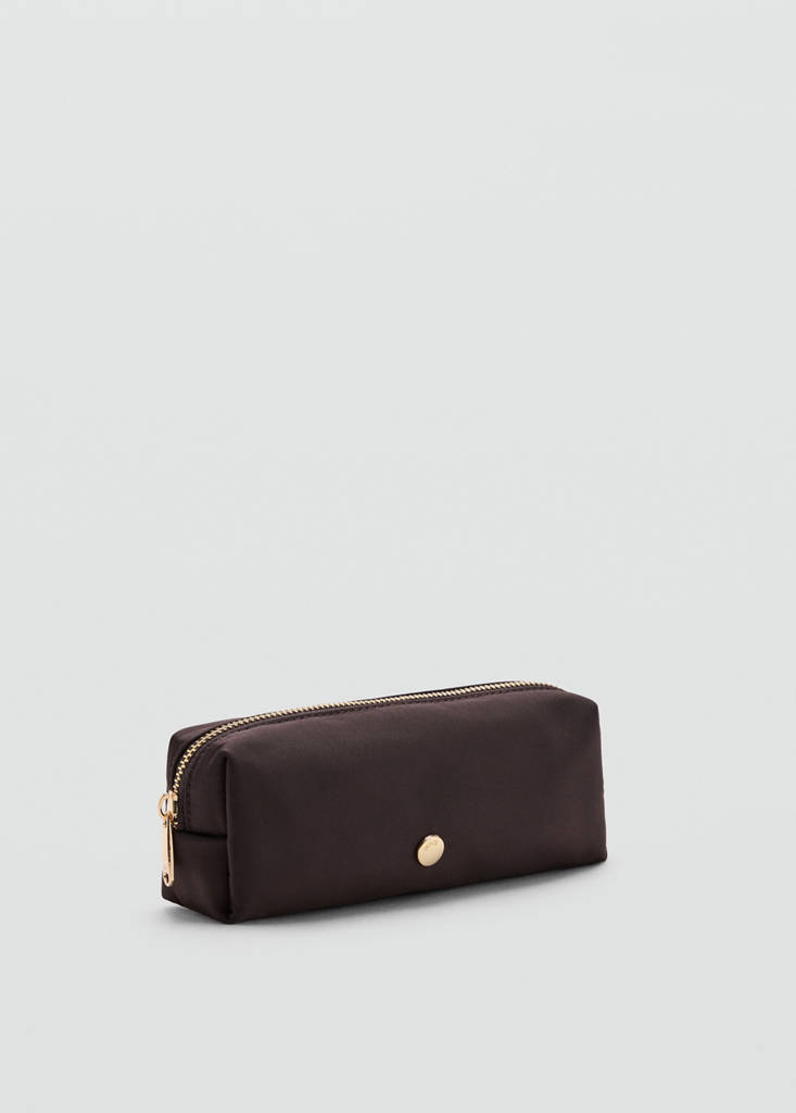 Nylon case with zip — Chocolate