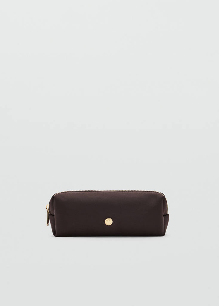 Nylon case with zip — Chocolate