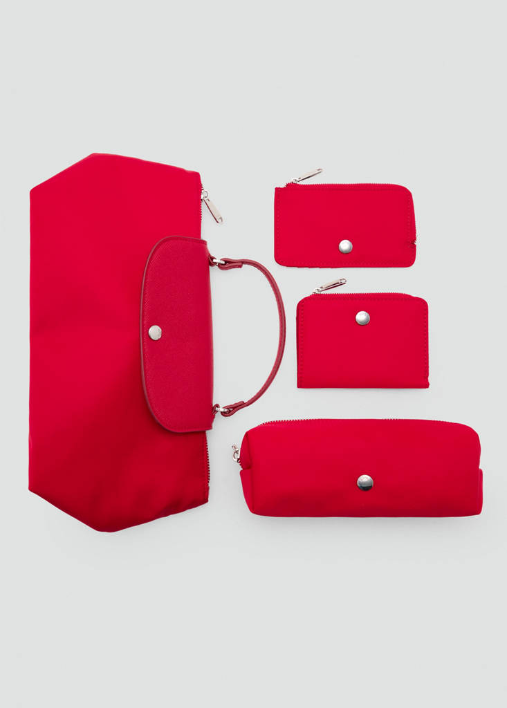 Nylon case with zip — Red