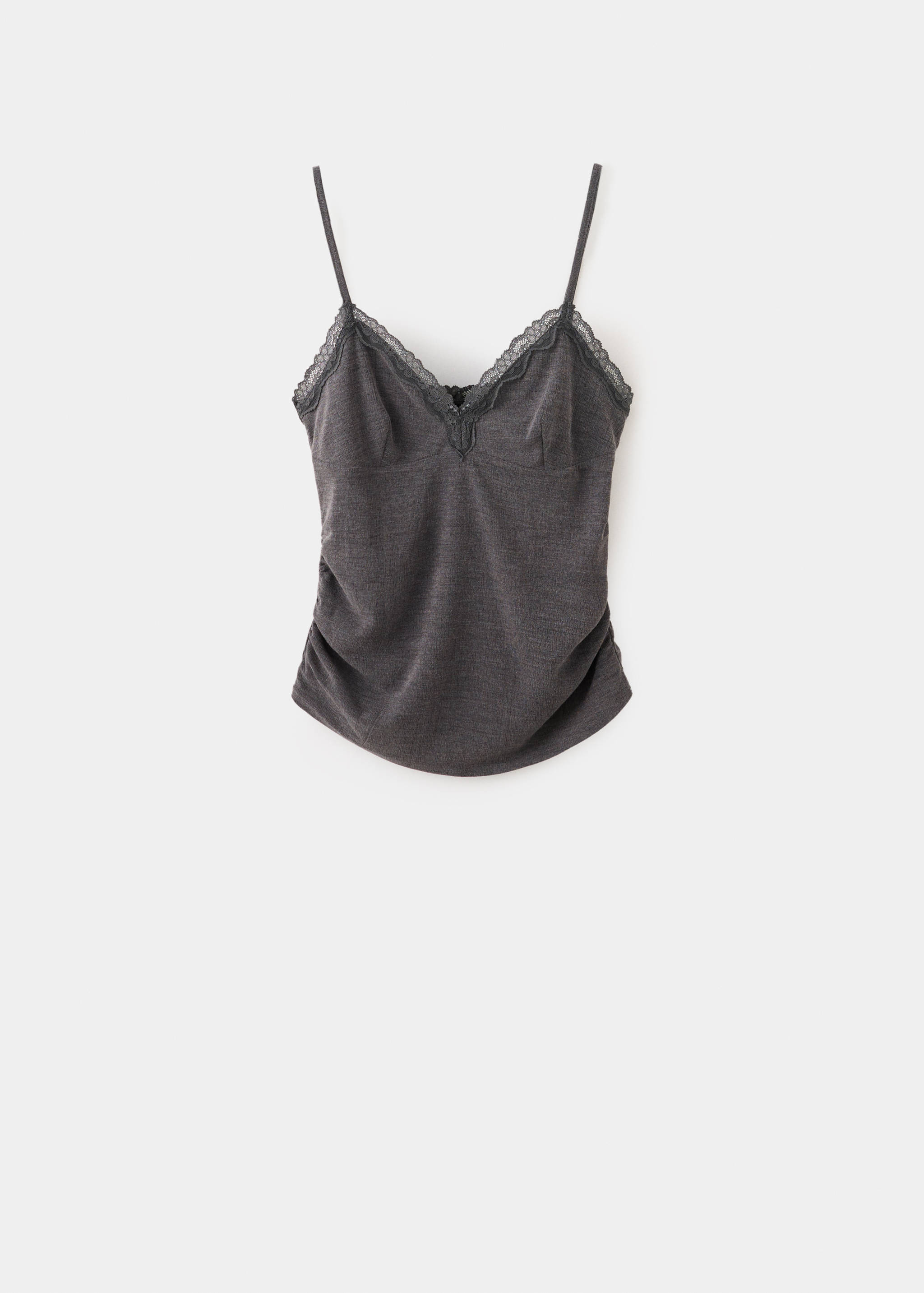 Top cuello pico encaje - Artículo sin modelo