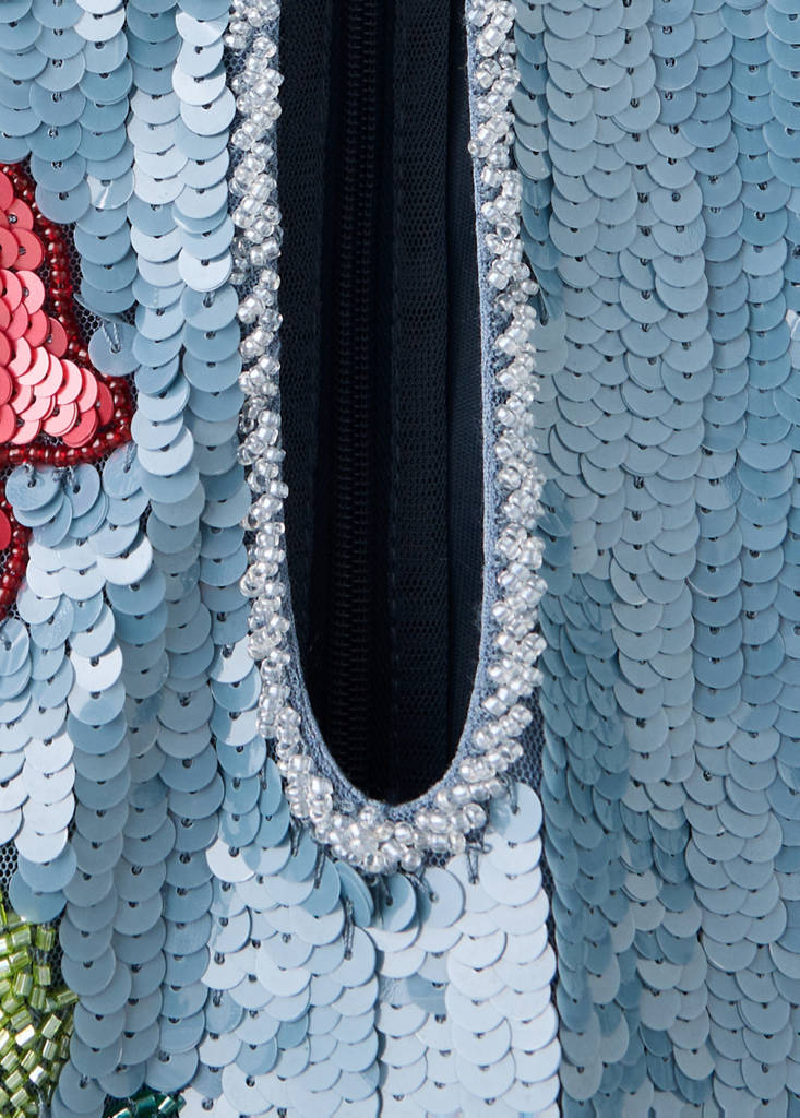 Sequin embroidered dress — Sky Blue