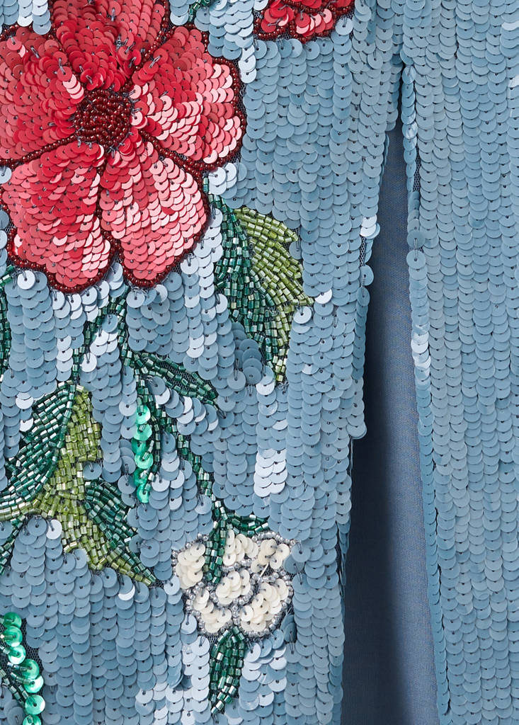 Sequin embroidered dress — Sky Blue