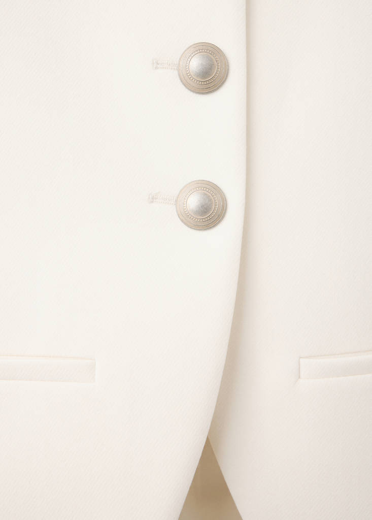 Jacket with jewel-button strip collar — Off White
