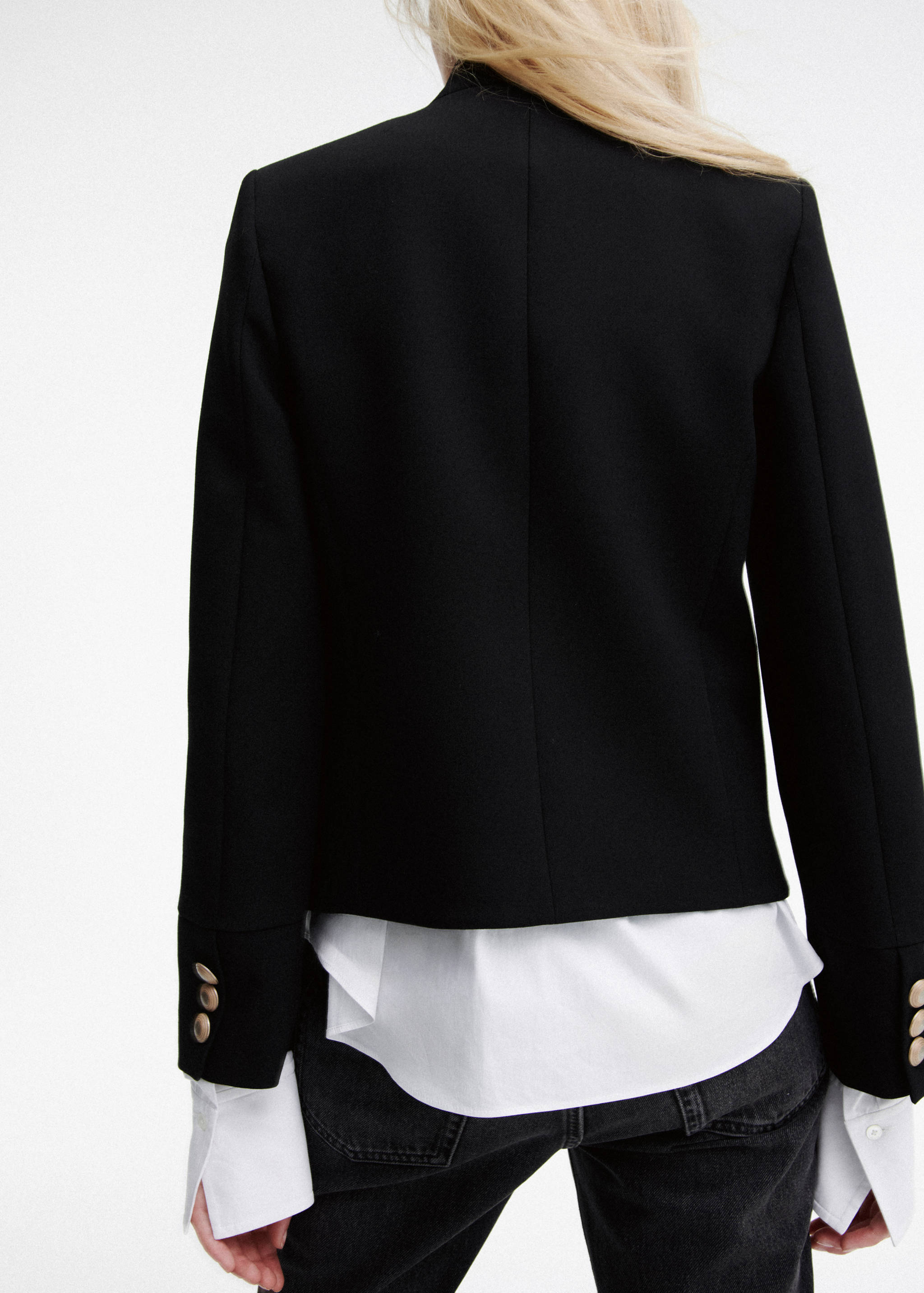 Veste à col officier boutons bijoux - Verso de l’article