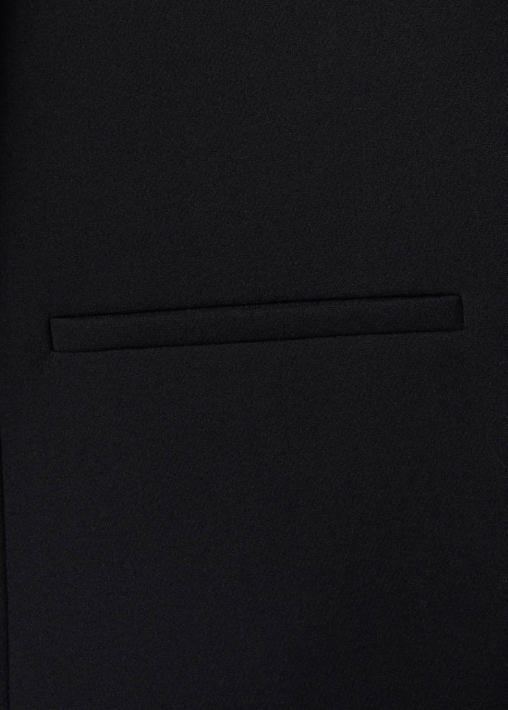 Jacket with jewel-button strip collar — Black