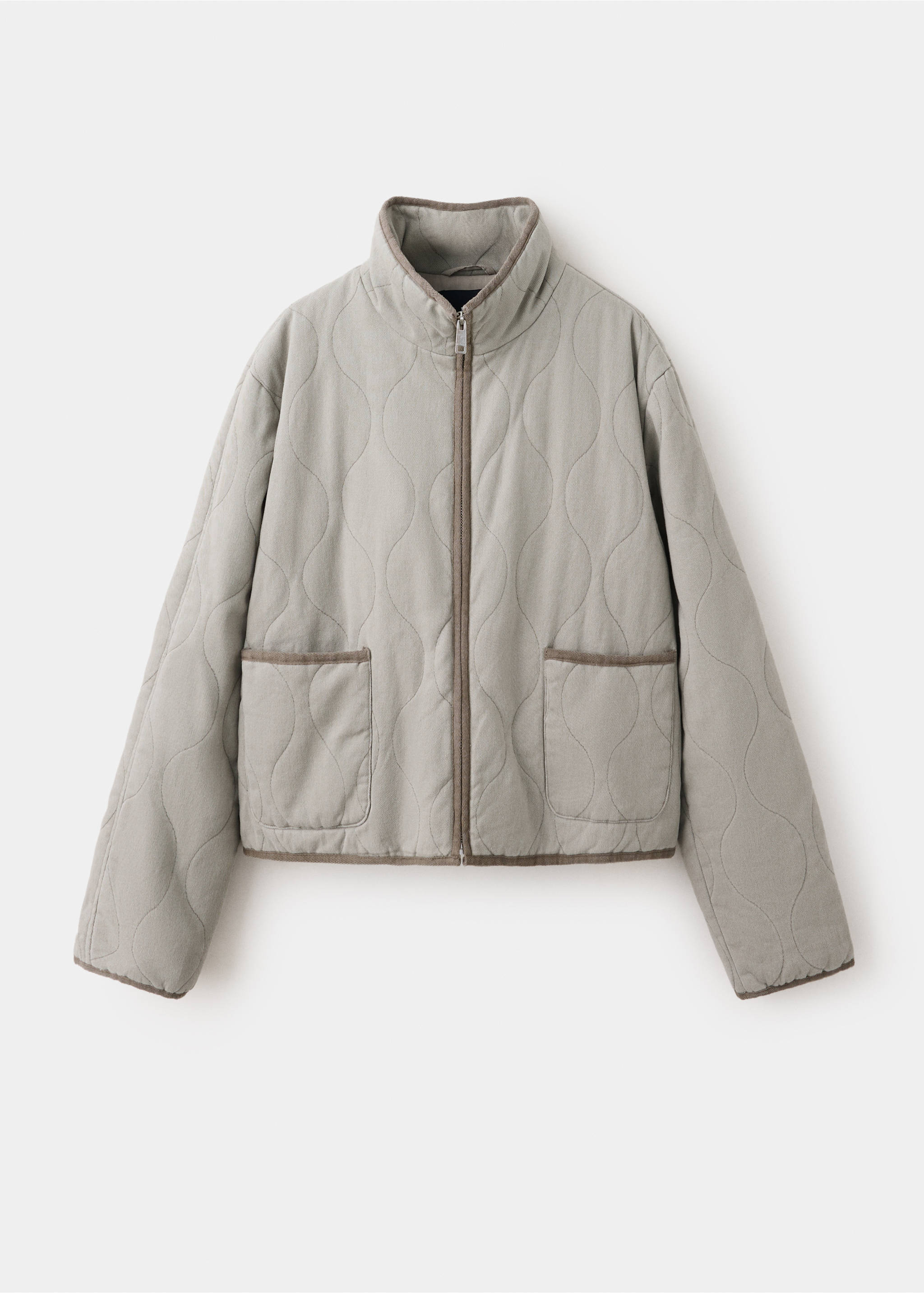 Veste matelassée détail coutures - Article sans modèle, Kaki. Ref: 37064113-00.