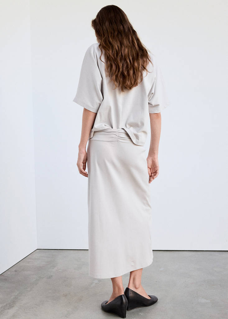 Midi skirt with knot detail — Grey