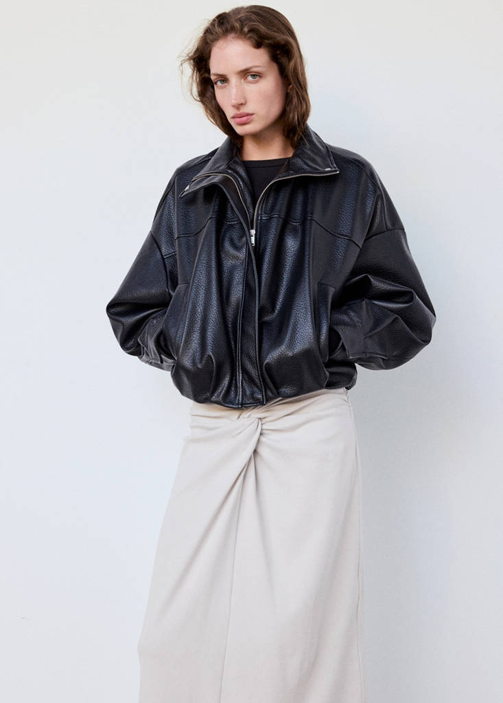Midi skirt with knot detail — Grey