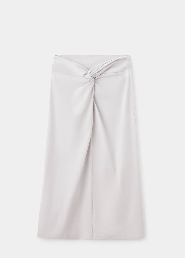 Midi skirt with knot detail — Grey