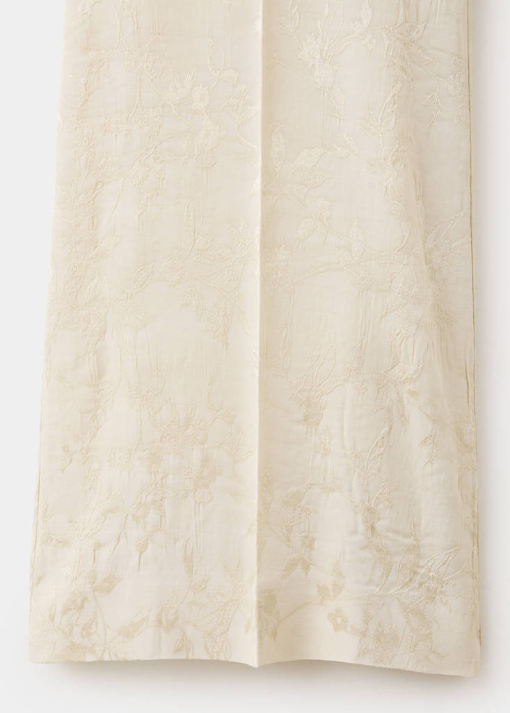 Straight-cut jacquard trousers — Ecru