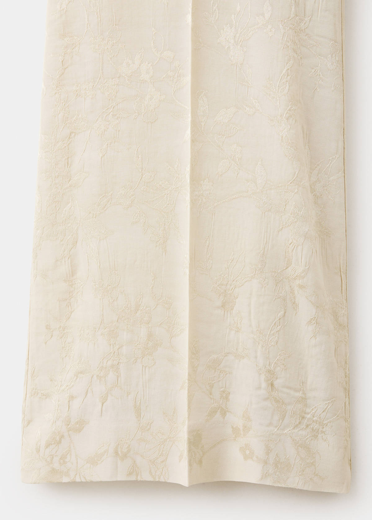 Straight-cut jacquard trousers — Ecru