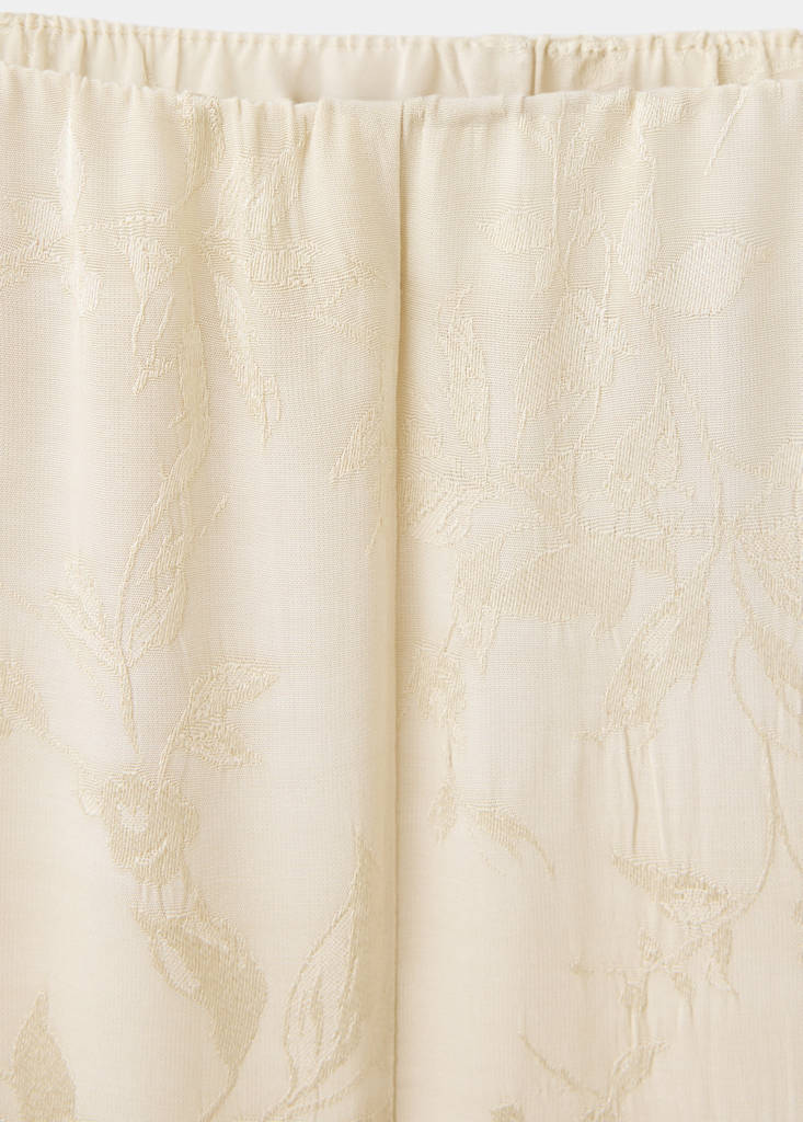 Straight-cut jacquard trousers — Ecru