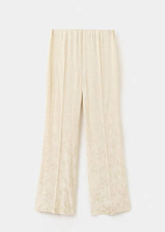 Straight-cut jacquard trousers — Ecru 5