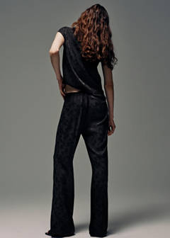 Straight-cut jacquard trousers — Charcoal 3