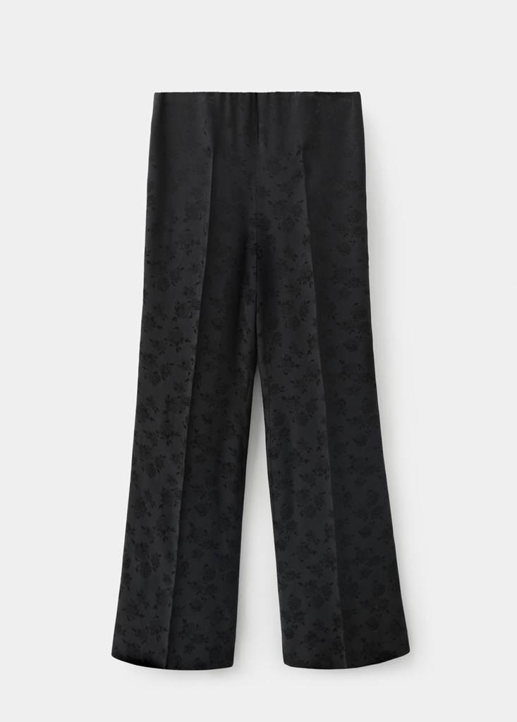 Straight-cut jacquard trousers — Charcoal