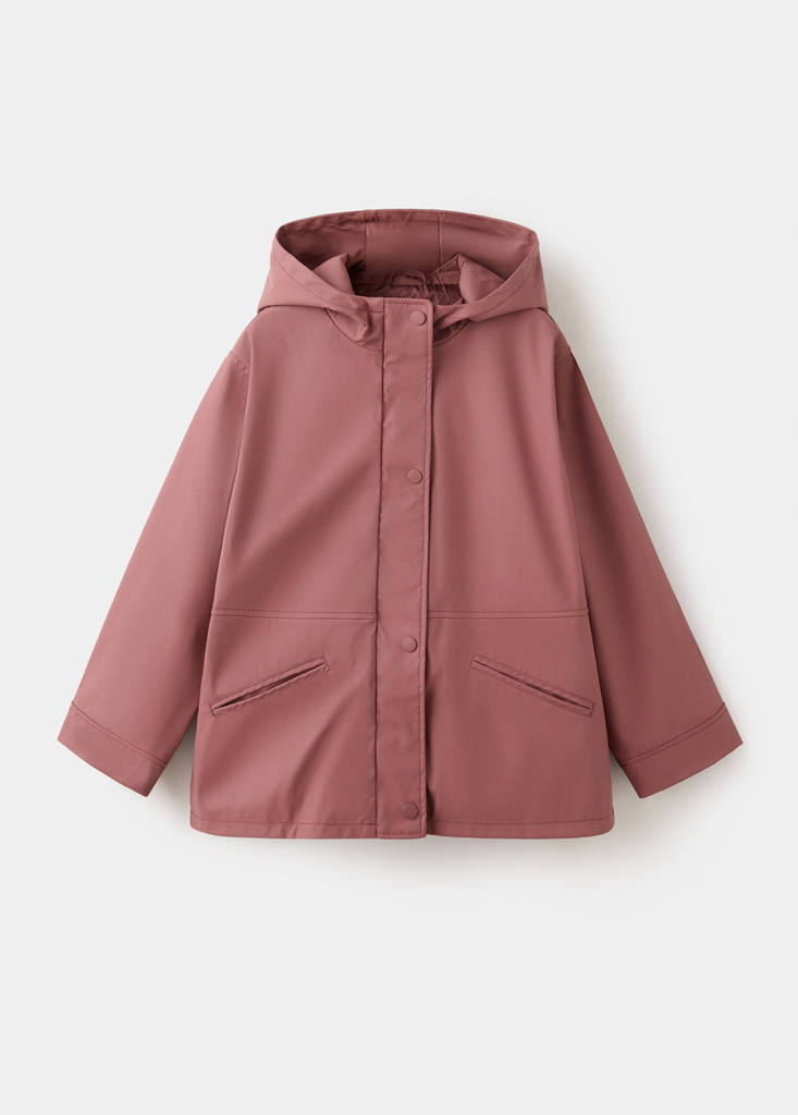 Rubberised jacket with hood — Pink