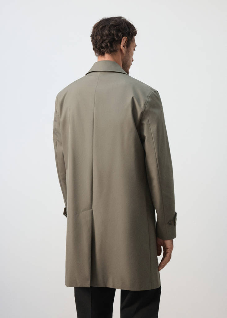 Water-repellent gabardine with pockets — Medium Brown