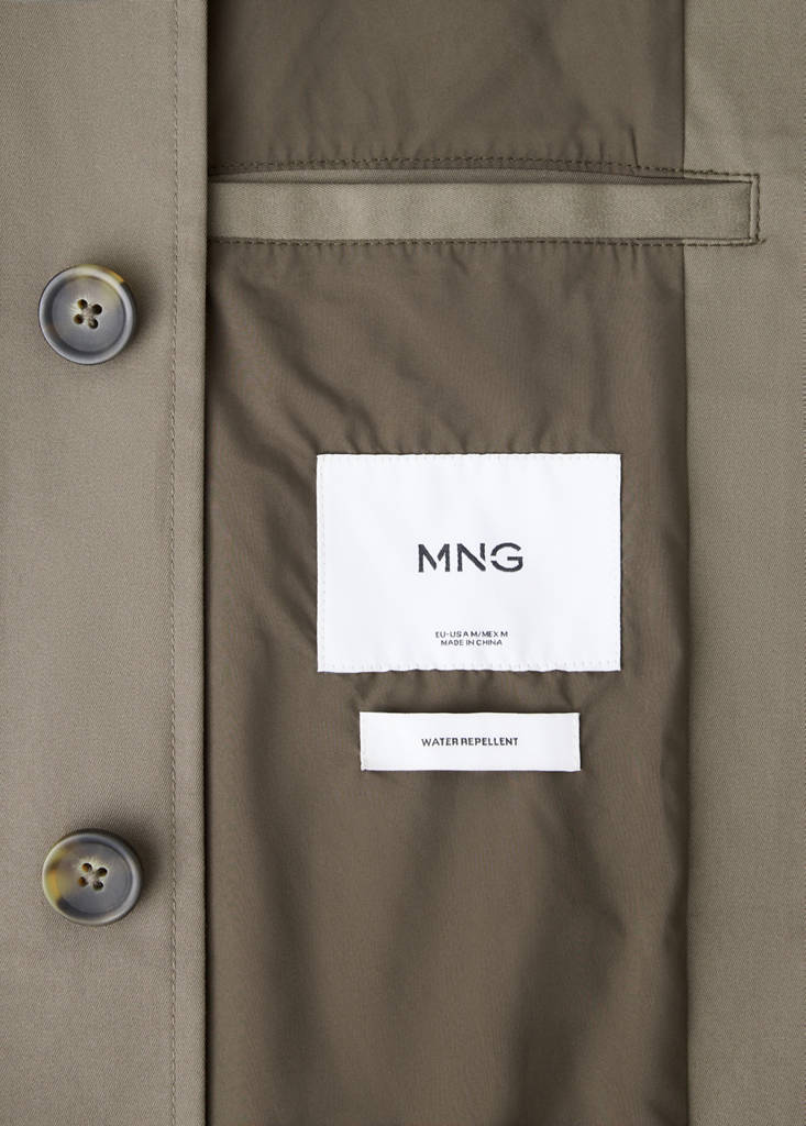 Water-repellent gabardine with pockets — Medium Brown