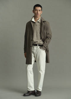 Water-repellent gabardine with pockets — Medium Brown 7