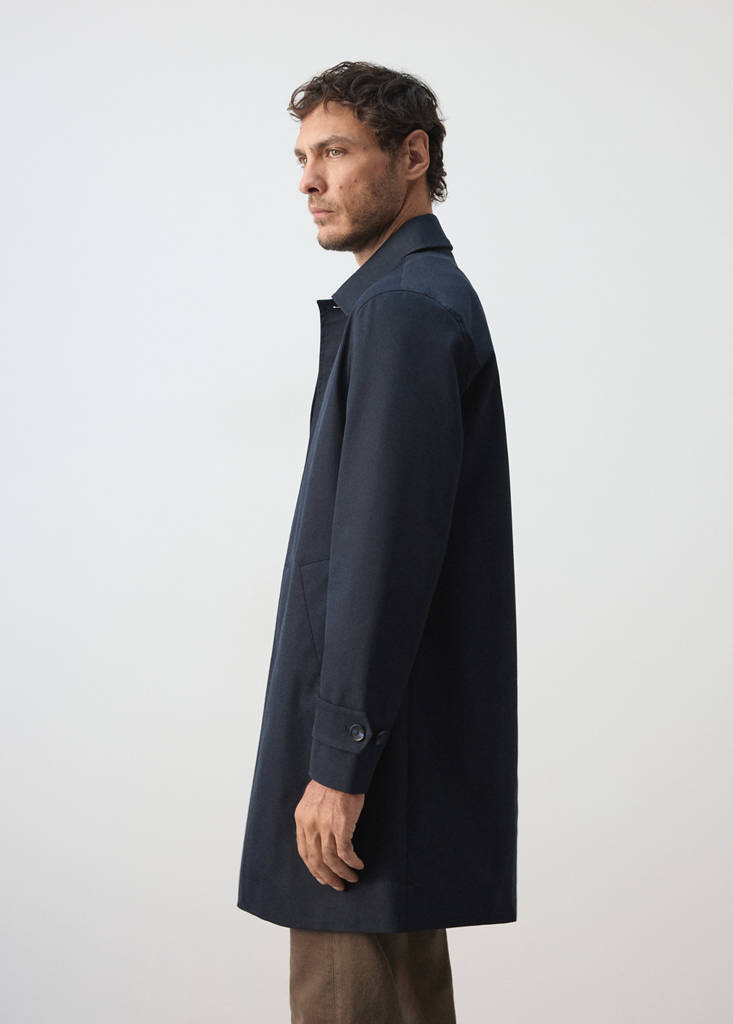 Water-repellent gabardine with pockets — Night Blue