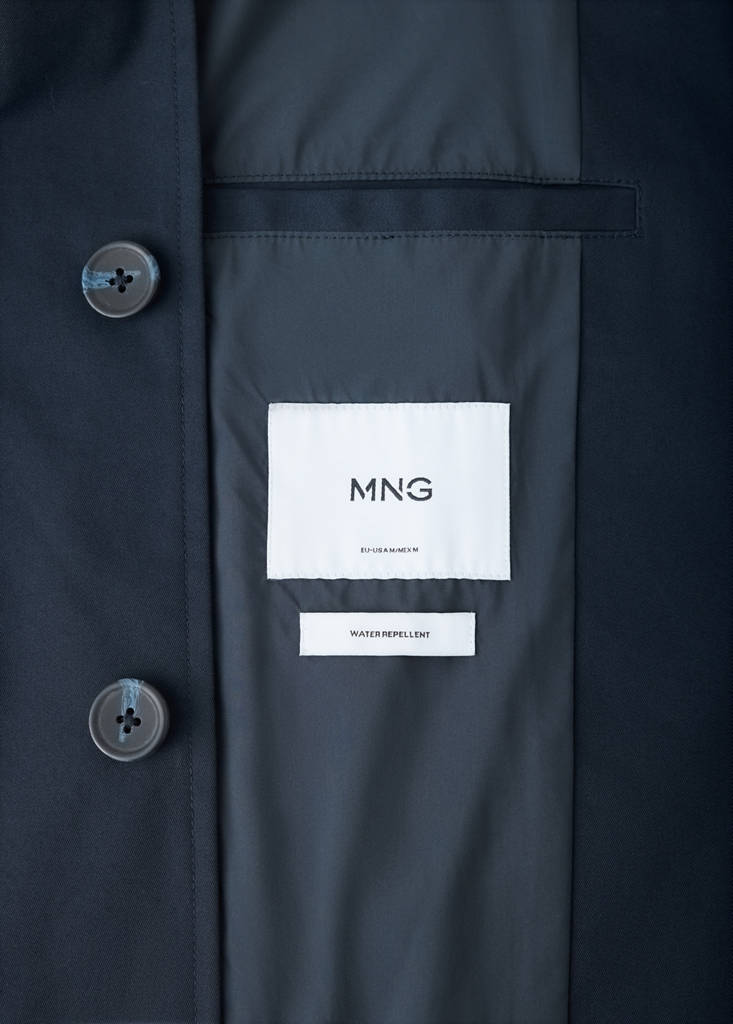 Water-repellent gabardine with pockets — Night Blue