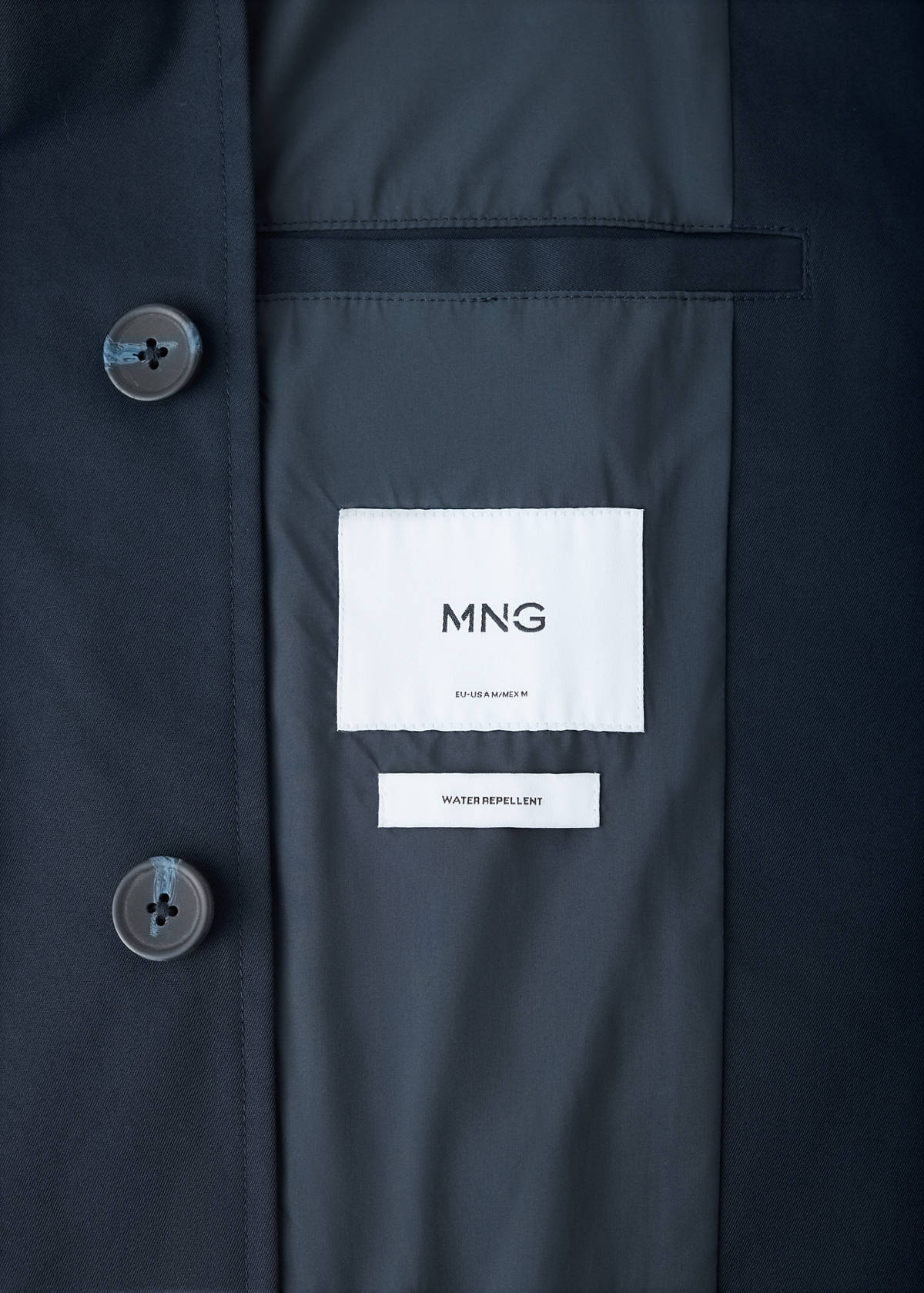 Water-repellent gabardine with pockets — Night Blue