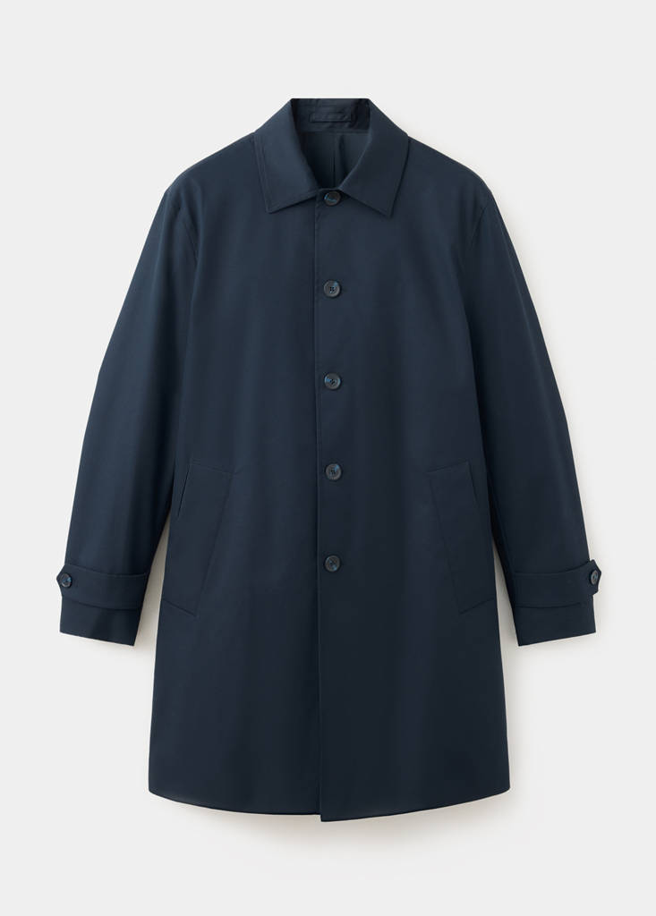 Water-repellent gabardine with pockets — Night Blue