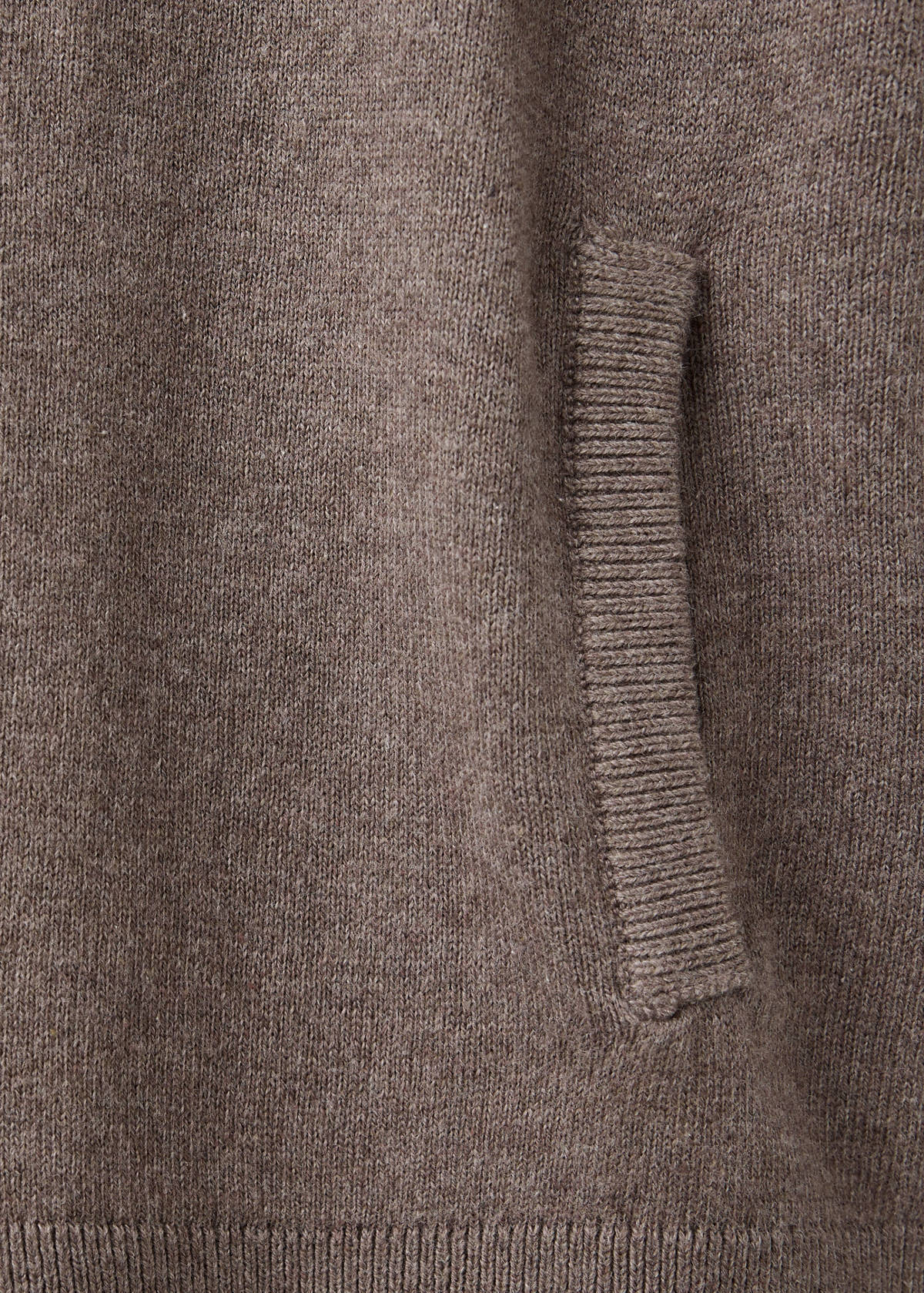 Zipped knit cardigan — Brown