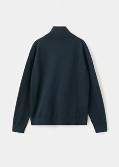 Zipped knit cardigan — Dark Navy 3