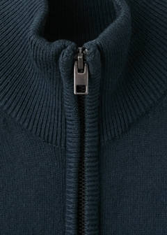 Zipped knit cardigan — Dark Navy 2