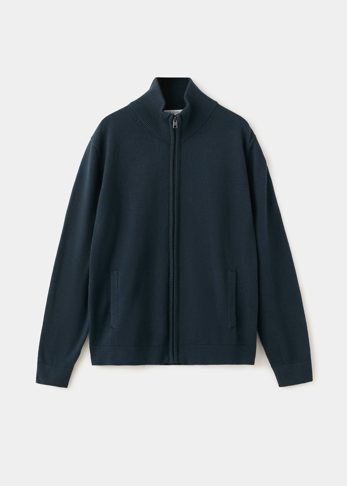 Zipped knit cardigan — Dark Navy