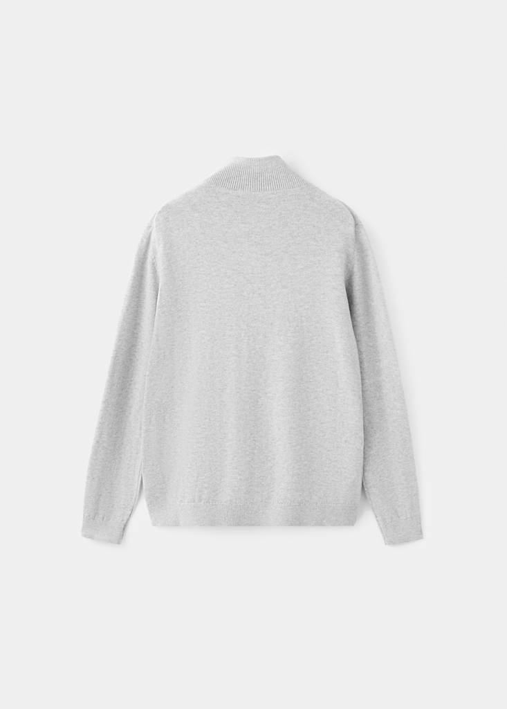 Zipped knit cardigan — Grey